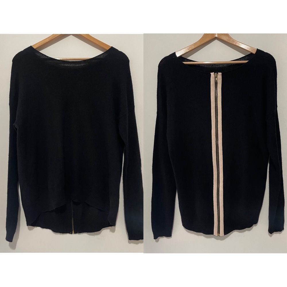 Wool & Cashmere Zipper Back Detail Sweater